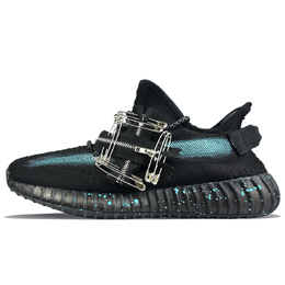 Adidas Yeezy Boost 350 V2 Low Top повседневные кроссовки унисекс черно-зеленые, цвет Black Green hq4540(team40-钢筋森林绿) | black green