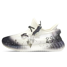 Adidas Изнашиваемые кеды Yeezy Boost 350 V2 низкие повседневные унисекс белый черный белый черный, цвет White Black hq6316(team373-手里剑黑) | white black