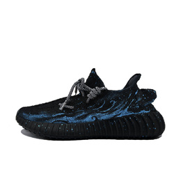 Adidas Изи Буст 350 V2 амортизирующие износостойкие низкие кеды унисекс черно-синие, цвет Black Blue hq4540(team499-金涛骇浪） | black blue