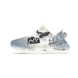 Adidas Изнашивающиеся низкие кеды Yeezy Boost 350 V2 повседневные унисекс бело-голубые, цвет White Blue hq6316(team373-天秤座) | white blue