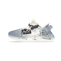 Adidas Изнашивающиеся низкие кеды Yeezy Boost 350 V2 повседневные унисекс бело-голубые, цвет White Blue hq6316(team373-双鱼座) | white blue