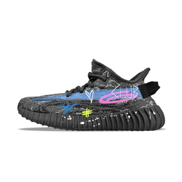 Adidas Yeezy Boost 350 V2 BNK Love Club низкие повседневные кроссовки унисекс черный серый синий желтый фиолетовый, цвет Black Gray Blue Yellow Purple id4811(team40-恋爱俱乐部) | black gray blue yellow purple