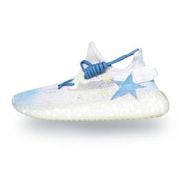 Adidas Yeezy Boost 350 V2 повседневные кроссовки унисекс низкие бело-сине-желтые сине-белые, цвет Blue White hq6316(team488-极光白雪) | blue white