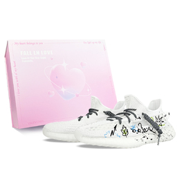 Adidas Изи Буст 350 V2 Абразивоустойчивые низкие повседневные кроссовки унисекс белый черный - белый, цвет White hq6316(team373-跳跳糖box) | white