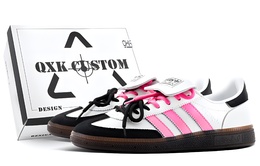 Adidas Кроссовки для скейтбординга HANDBALL SPEZIAL, износостойкие, розовые, низкие, мужские, розовые, белые ih2291(team63-粉黛sbox) | pink white[special shoe box]