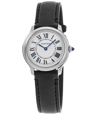 Cartier Ronde Must De Cartier WSRN0030 29mm Silver Dial Leather Strap Women's Watch (arb13219)