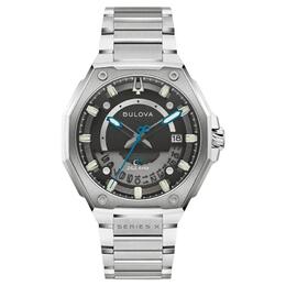 Bulova Series X Quartz Black Dial Mens Watch 98b456