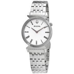 Bulova Regatta Quartz White Dial Ladies Watch 96l275