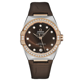 Omega Constellation Automatic Chronometer Diamond Brown Dial Ladies Watch 131.28.36.20.63.001