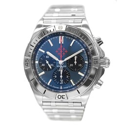 Pre-owned Breitling Chronomat Chronograph Automatic Chronometer Blue Dial Mens Watch ab0134
