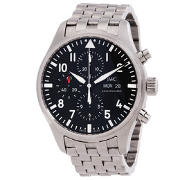 Pre-owned IWC Pilot Chronograph Automatic Black Dial Mens Watch iw377710