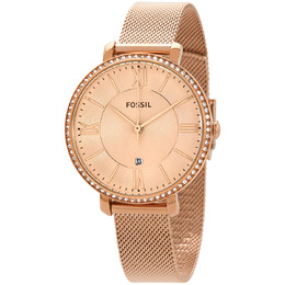 Fossil Jacqueline Quartz Rose Dial Rose Gold-tone Ladies Watch es4628