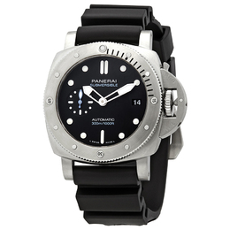 Pre-owned Panerai Submersible Automatic Black Dial Mens Watch pam00973