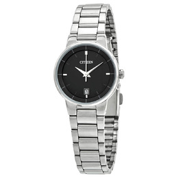 Citizen Quartz Black Dial Stainless Steel Ladies Watch eu6010-53e