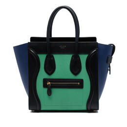 Pre-owned Celine Micro Tricolor Leather Luggage Tote u-at-5114 u-cu-0125