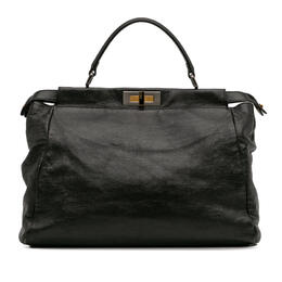 Pre-owned Fendi Large Goatskin Peekaboo Iconic Satchel 2373 8bn210 bkk 108