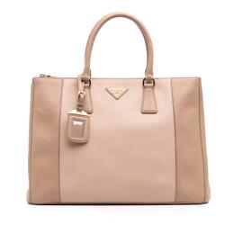 Pre-owned Prada Large Bicolor Saffiano Lux Galleria Double Zip Satchel azg4br81awk40kgz