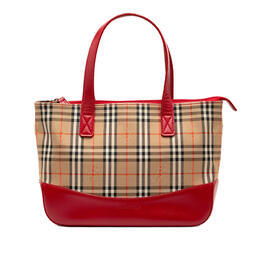 Pre-owned Burberry Haymarket Check Canvas Tote wfkhmd05pi468zd7