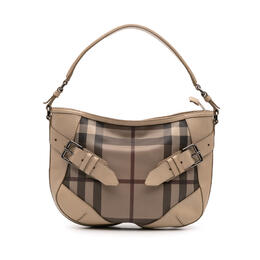 Pre-owned Burberry Smoke Check Coated Canvas and Leather Satchel cnsanqitdon