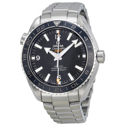 Pre-owned Omega Seamaster Planet Ocean GMT Black Dial Mens Watch 232.30.44.22.01.001