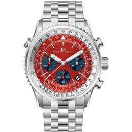 Oceanaut Flight Chronograph Quartz Red Dial Mens Watch oc0132
