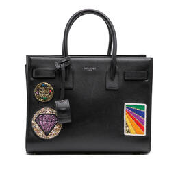 Pre-owned Saint Laurent Baby Leather Patch Embellished Sac De Jour Satchel pmr413047 1116