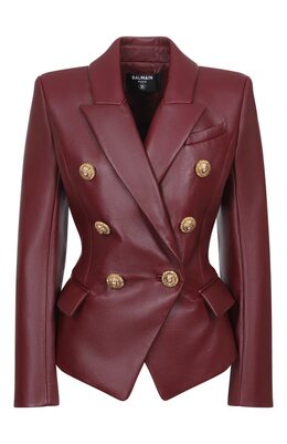 Balmain: Кожаный жакет 