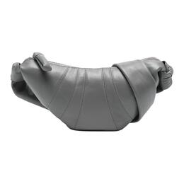 Lemaire Кожаная сумка-круассан через плечо среднего размера для женщин серого цвета bg0001-ll09-345