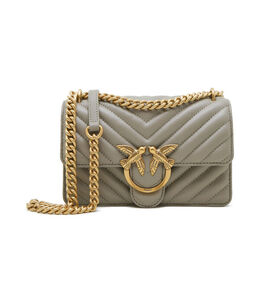 Кожаная сумка через плечо love one mini crossbody Pinko, желтый pi241w000131a2300os | smėlio