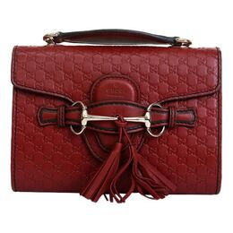 Сумка Gucci Leather Old Flower Logo Embossing Horsebit Chain Single-Shoulder Bag Small Red 449636-bmj1g-6420 | red