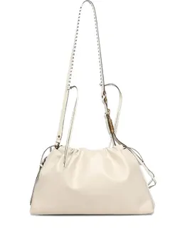 Большой клатч-мешок с логотипом и завязкой Pinko, бежевый 32300325 | бежевый