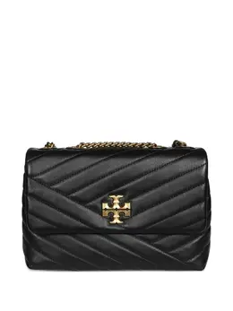 Маленькая плечевая сумка Kira Chevron Tory Burch, черный 32371354 | черный