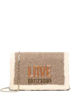 Сумка на плечо с логотипом-табличкой Love Moschino, бежевый 32459088 | бежевый