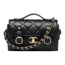 Chanel Женская черная кожаная сумка через плечо One Shoulder as5264-b18708-94305