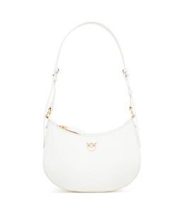 Кожаная сумка-хобо полумесяц мини из телячьего шелка Pinko, белый pi241w00014958100os | bianco