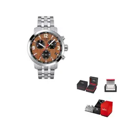 Tissot Часы Men's Watch, Brown Watch Dial with Silver Strap t055.417.11.297.00 | brown watch dial with silver strap