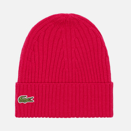 Lacoste: Розовая шапка 