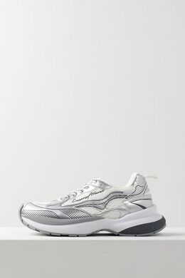 EMPORIO ARMANI: Серебристые кроссовки 