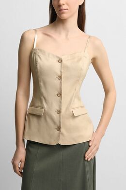 Guess: Бежевый жилет 