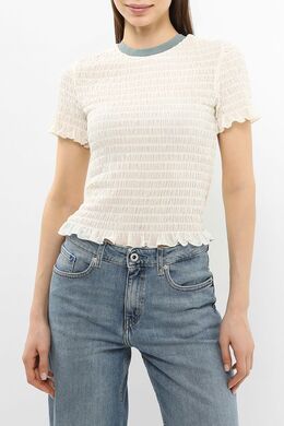 Guess: Бежевая футболка 