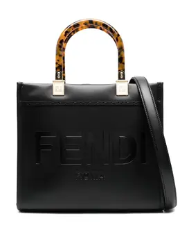 Маленькая кожаная сумка-тоут Sunshine Fendi, черный 21510297 | черный