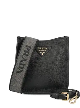 Кожаная сумка на плечо с логотипом Prada, черный 31917229 | черный