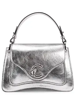 COCCINELLE: Серебристая сумка 