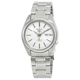 Seiko Series 5 Automatic Mens Watch SNKL41 with White Dial Hardlex Crystal