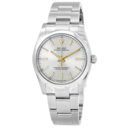 Pre-owned Rolex Oyster Perpetual 34 Automatic Chronometer Silver Dial Ladies Watch 124200SSO m124200-0001