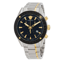 Versace V-Chrono Chronograph Quartz Black Dial Mens Watch vehb00619