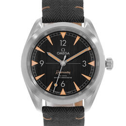 Pre-owned Omega Seamaster Railmaster Brushed Black Dial Mens Watch 220.12.40.20.01.001