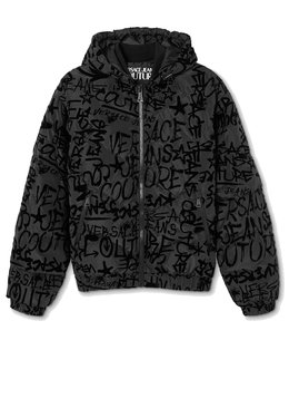 VERSACE JEANS COUTURE: Чёрный пуховик 
