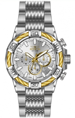 Invicta Bolt Chronograph GMT Quartz Silver Dial Mens Watch 49901