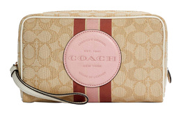 Coach Клатч из искусственной кожи маленький женский khaki & cherry blossom pink c4582-imsq9